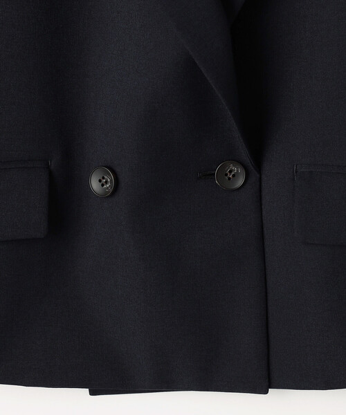 COMME CA Wardrobe(コムサワードローブ)の「〔 +サイズ 〕 【セットアップ対応】パウダープレーンストレッチ ショートダブルジャケット(セットアップ・レディース・ネイビー/ブラウン・13号/15号)」の16枚目の写真