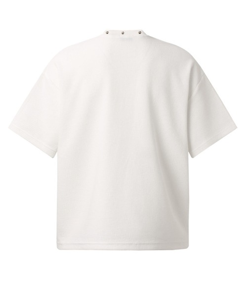 mushwear(マッシュウェア)の「スタッズネックワッフルTシャツ(Tシャツ/カットソー・メンズ・ブラック/ホワイト・X-LARGE/MEDIUM/LARGE)」の4枚目の写真