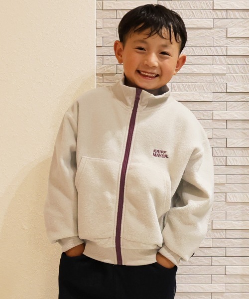 KRIFF MAYER Kid's Collection(クリフメイヤーキッズコレクション)の「かるポカスタンドJK(スウェット・キッズ・オリーブ/サンドベージュ/ブラック/マスタード・140/160/130/150/120/170)」の3枚目の写真