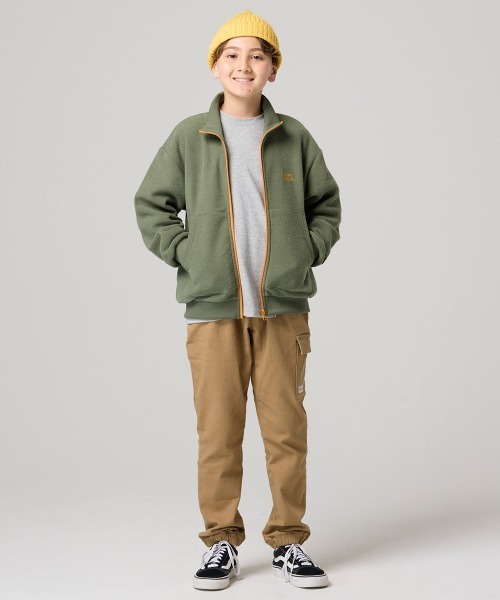 KRIFF MAYER Kid's Collection(クリフメイヤーキッズコレクション)の「かるポカスタンドJK(スウェット・キッズ・オリーブ/サンドベージュ/ブラック/マスタード・140/160/130/150/120/170)」の8枚目の写真