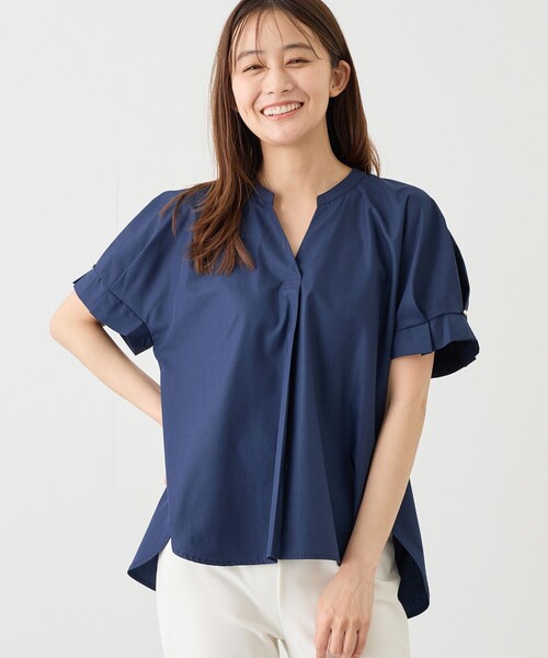 Jayro（ジャイロ）の「袖タックスキッパーシャツ（シャツ/ブラウス・レディース・ネイビー/ブルー系その他5/サックスブルー/ピンク系その他2/ホワイト系その他・M）」の3枚目の写真