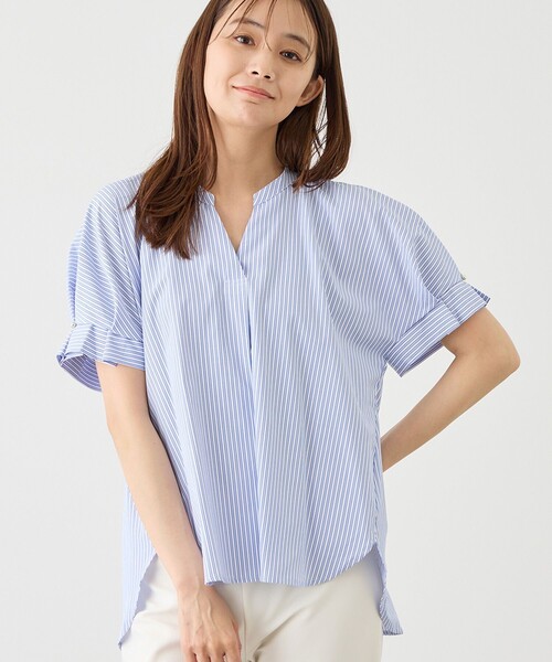 Jayro（ジャイロ）の「袖タックスキッパーシャツ（シャツ/ブラウス・レディース・ネイビー/ブルー系その他5/サックスブルー/ピンク系その他2/ホワイト系その他・M）」の4枚目の写真