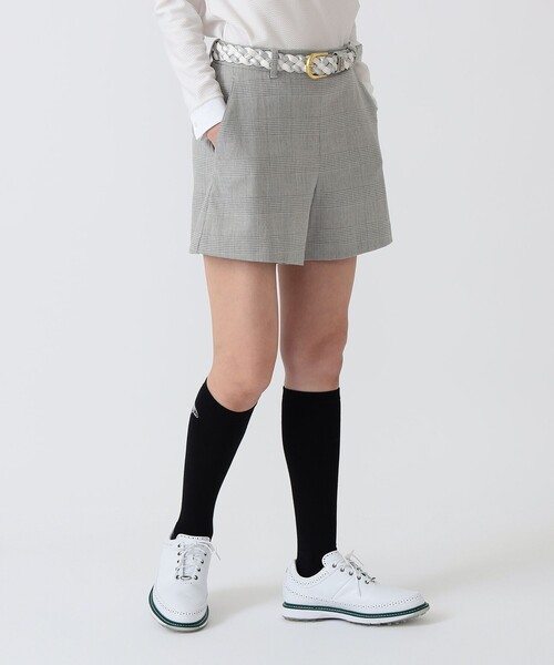 BEAMS GOLF(ビームスゴルフ)の「PURPLE LABEL / グレンチェック ショートパンツ(その他パンツ・レディース・グレー/ブラック・SMALL/LARGE/MEDIUM)」の1枚目の写真