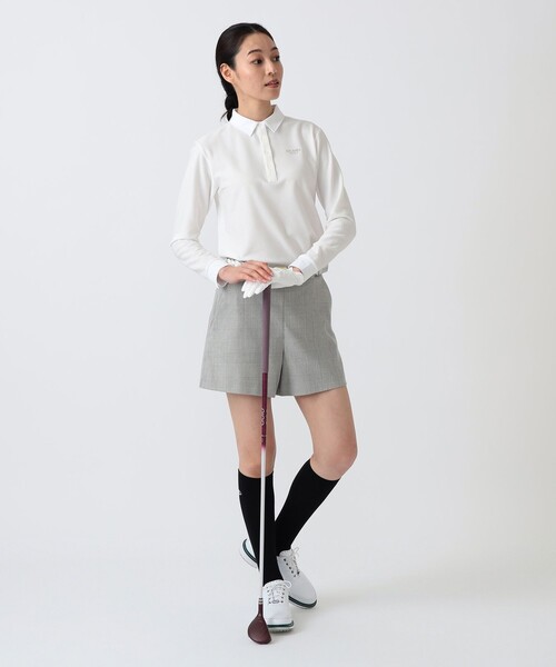 BEAMS GOLF(ビームスゴルフ)の「PURPLE LABEL / グレンチェック ショートパンツ(その他パンツ・レディース・グレー/ブラック・SMALL/LARGE/MEDIUM)」の4枚目の写真