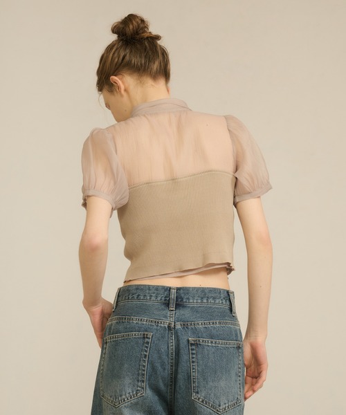 hazyl(ヘイジル)の「layered bustier tops / レイヤードビスチェトップス(シャツ/ブラウス・レディース・アイボリー/グレイッシュベージュ・フリー)」の13枚目の写真