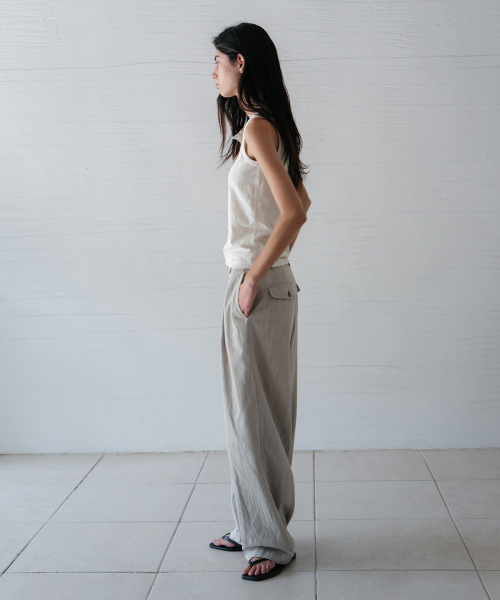BLANKROOM HER(ブランクルームウーマン)の「ヘンリーブロックトップ_OAT VANILLA(Tシャツ/カットソー・レディース・その他・ONE)」の2枚目の写真