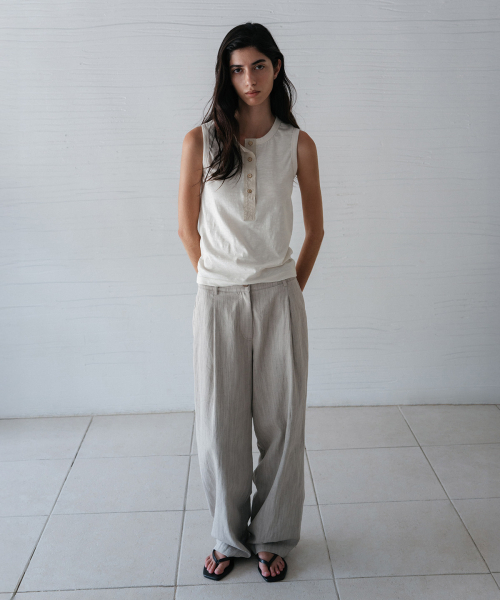 BLANKROOM HER(ブランクルームウーマン)の「ヘンリーブロックトップ_OAT VANILLA(Tシャツ/カットソー・レディース・その他・ONE)」の3枚目の写真