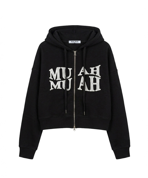 muahmuah（ムーアムーア）の「ウェーブボールドステッチフードジップアップ[ブラック]（パーカー・レディース・ブラック・FREE）」の10枚目の写真