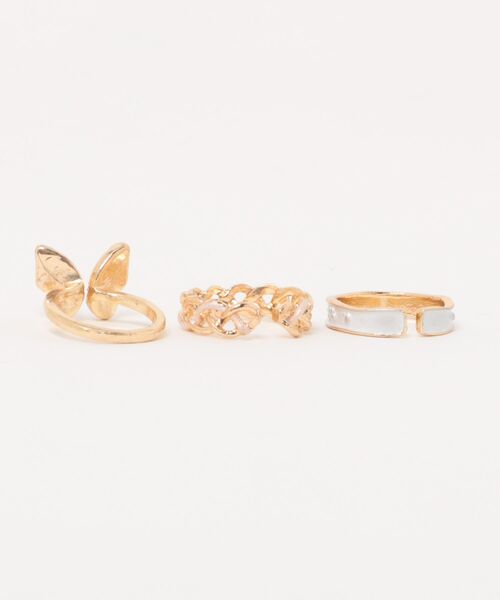 tone(トーン)の「【88eighty-eight】パープルバタフライレトロアンティークCUTEリング3点セット【import】(MA)(リング・レディース・ゴールド・FREE)」の4枚目の写真