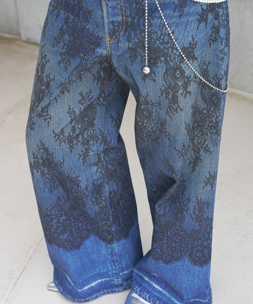 SOEMIN(ソミン)の「Lace denim print pants/レースデニムプリントパンツ(その他パンツ・レディース・ブルー・S/M)」の11枚目の写真