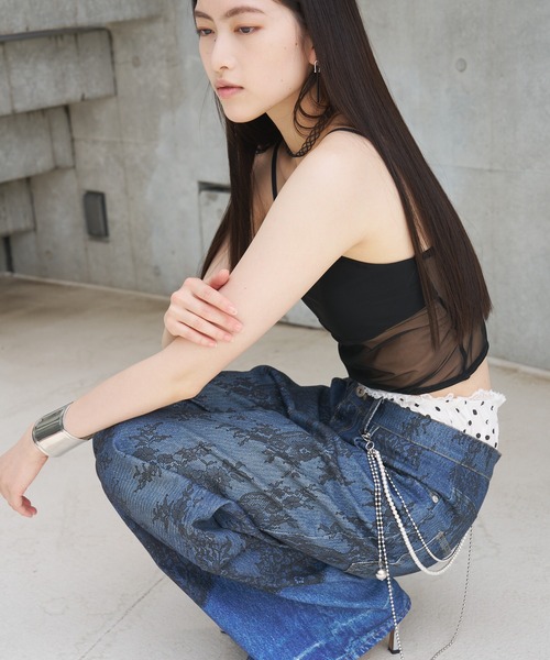 SOEMIN(ソミン)の「Lace denim print pants/レースデニムプリントパンツ(その他パンツ・レディース・ブルー・S/M)」の12枚目の写真