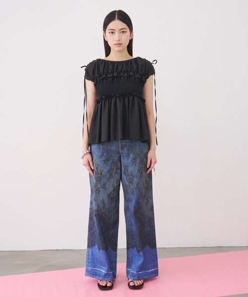 SOEMIN(ソミン)の「Lace denim print pants/レースデニムプリントパンツ(その他パンツ・レディース・ブルー・S/M)」の15枚目の写真