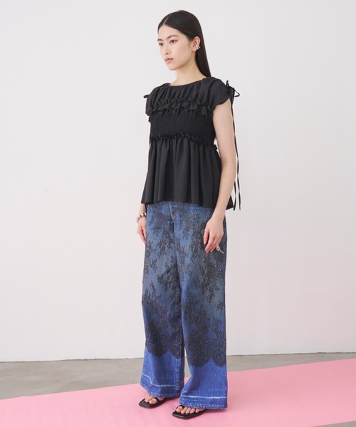 SOEMIN(ソミン)の「Lace denim print pants/レースデニムプリントパンツ(その他パンツ・レディース・ブルー・S/M)」の16枚目の写真