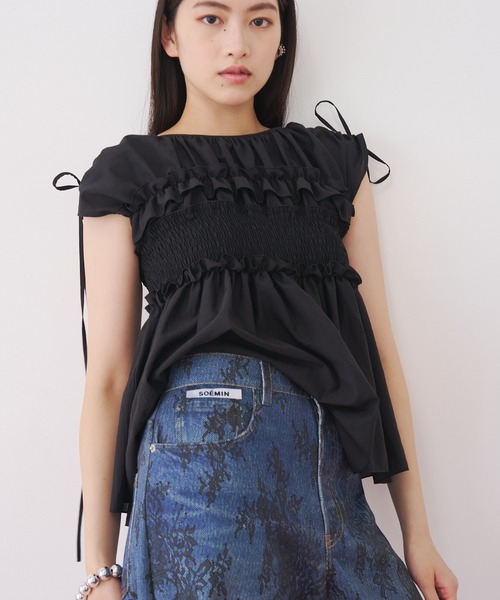 SOEMIN(ソミン)の「Lace denim print pants/レースデニムプリントパンツ(その他パンツ・レディース・ブルー・S/M)」の17枚目の写真