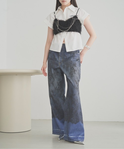 SOEMIN(ソミン)の「Lace denim print pants/レースデニムプリントパンツ(その他パンツ・レディース・ブルー・S/M)」の20枚目の写真