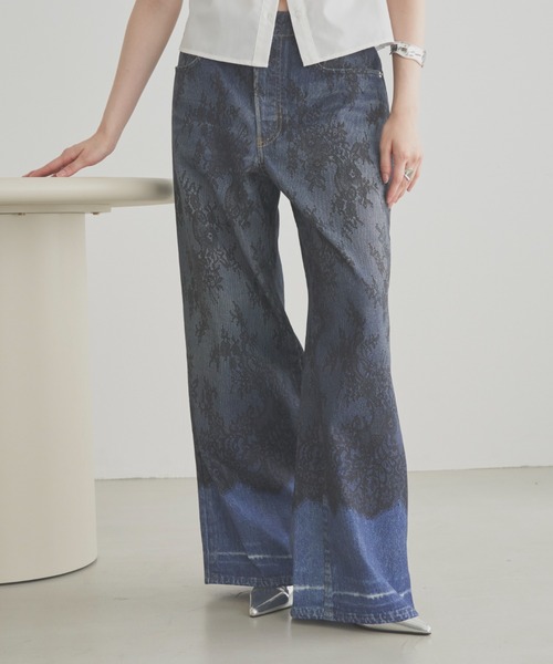 SOEMIN(ソミン)の「Lace denim print pants/レースデニムプリントパンツ(その他パンツ・レディース・ブルー・S/M)」の21枚目の写真