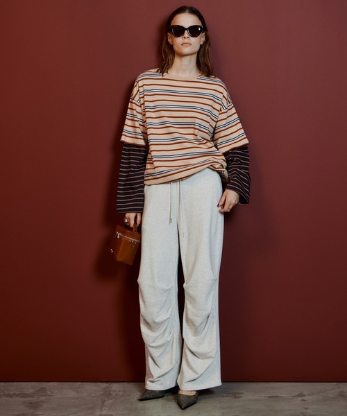 MAISON SPECIAL(メゾンスペシャル)の「【2026Autumn PRE-ORDER】Hem Tuck Sweatpants/裾タックスウェットパンツ(スウェットパンツ・レディース・ライトグレー/キャメル/チャコールグレー・38/36)」の12枚目の写真