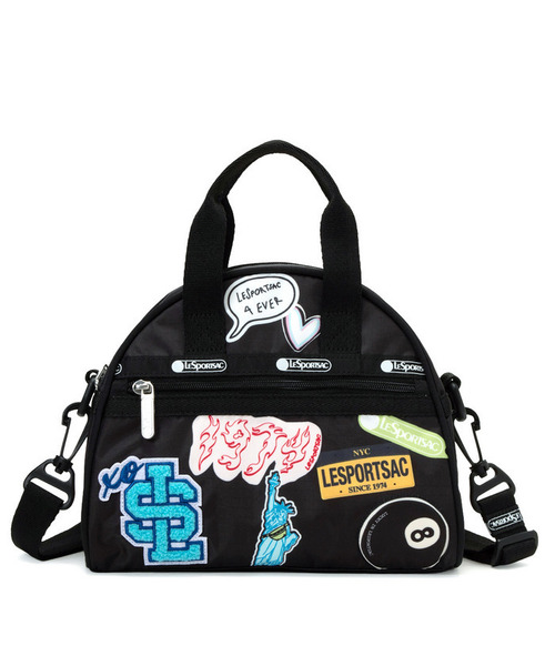 LeSportsac(レスポートサック)の「PW ROUND SM SATCHEL パッチワークブラックラウンドSMサッチェル(ショルダーバッグ・レディース・ブラック・FREE)」の4枚目の写真
