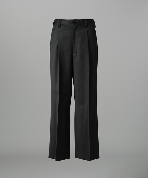 MAISON SPECIAL(メゾンスペシャル)の「《UNISEX》【Ermenegildo Zegna Fabric】Prime-Wide One-tuck Trousers/【エルメネジルド・ゼニア ファブリック】プライムワイドワンタックスラックス【MAISON SPECIAL/メゾンスペシャル】■セットアップ対応■(スラックス・メンズ・ブラック・0/2/1)」の2枚目の写真