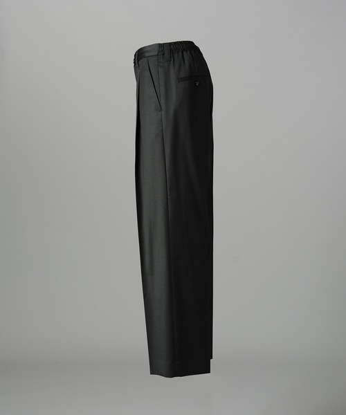 MAISON SPECIAL(メゾンスペシャル)の「《UNISEX》【Ermenegildo Zegna Fabric】Prime-Wide One-tuck Trousers/【エルメネジルド・ゼニア ファブリック】プライムワイドワンタックスラックス【MAISON SPECIAL/メゾンスペシャル】■セットアップ対応■(スラックス・メンズ・ブラック・0/2/1)」の3枚目の写真
