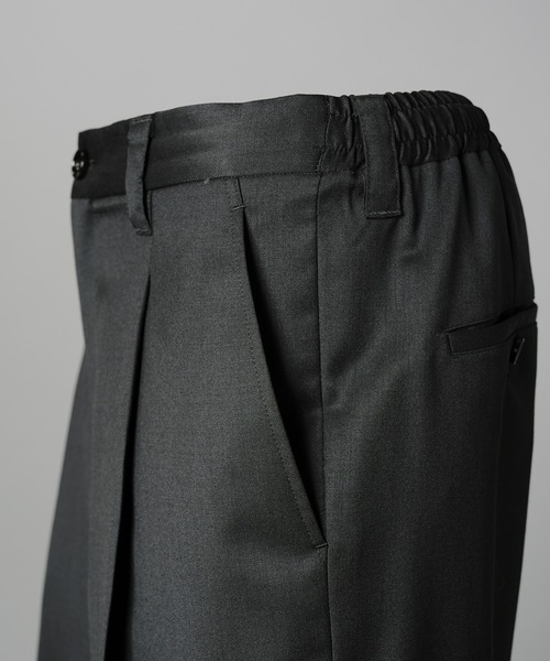 MAISON SPECIAL(メゾンスペシャル)の「《UNISEX》【Ermenegildo Zegna Fabric】Prime-Wide One-tuck Trousers/【エルメネジルド・ゼニア ファブリック】プライムワイドワンタックスラックス【MAISON SPECIAL/メゾンスペシャル】■セットアップ対応■(スラックス・メンズ・ブラック・0/2/1)」の6枚目の写真