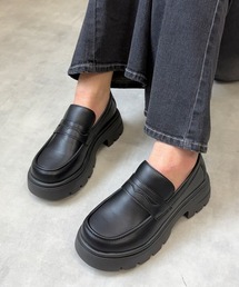 軽量厚底 ボリュームソール コインローファー