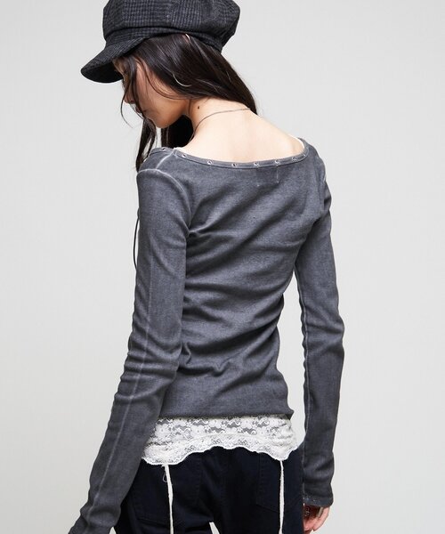 WHO'S WHO gallery(フーズフーギャラリー)の「【WEB限定】プロセストレースアップトップス(Tシャツ/カットソー・レディース・ミント/アイボリー/ブラウン/ブラック・FREE)」の15枚目の写真