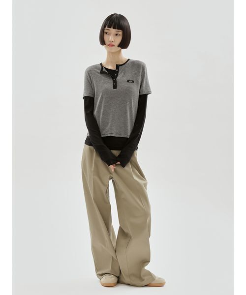 emmi（エミ）の「レイヤードカットソー（Tシャツ/カットソー・レディース・その他/ブラウン/グレー・F）」の8枚目の写真