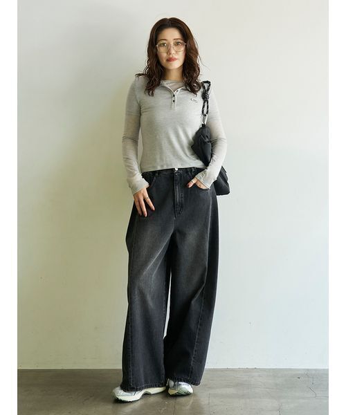 emmi（エミ）の「レイヤードカットソー（Tシャツ/カットソー・レディース・その他/ブラウン/グレー・F）」の11枚目の写真