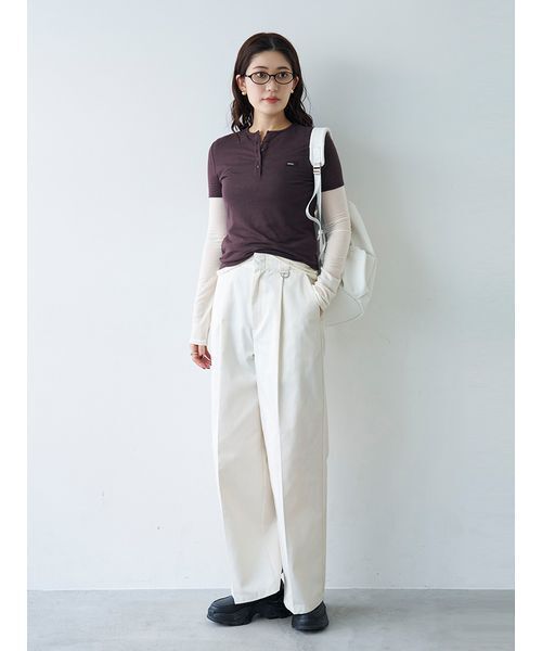 emmi（エミ）の「レイヤードカットソー（Tシャツ/カットソー・レディース・その他/ブラウン/グレー・F）」の13枚目の写真