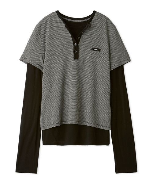 emmi（エミ）の「レイヤードカットソー（Tシャツ/カットソー・レディース・その他/ブラウン/グレー・F）」の18枚目の写真