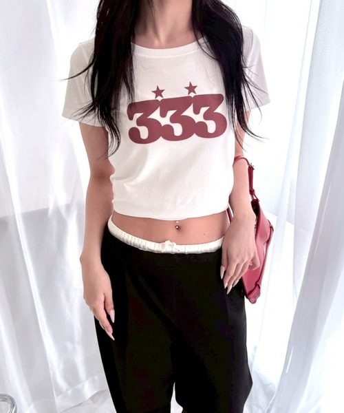 fiere（フィエール）の「ビッグナンバープリント半袖Ｔシャツ（Tシャツ/カットソー・レディース・ホワイト・WM）」の3枚目の写真