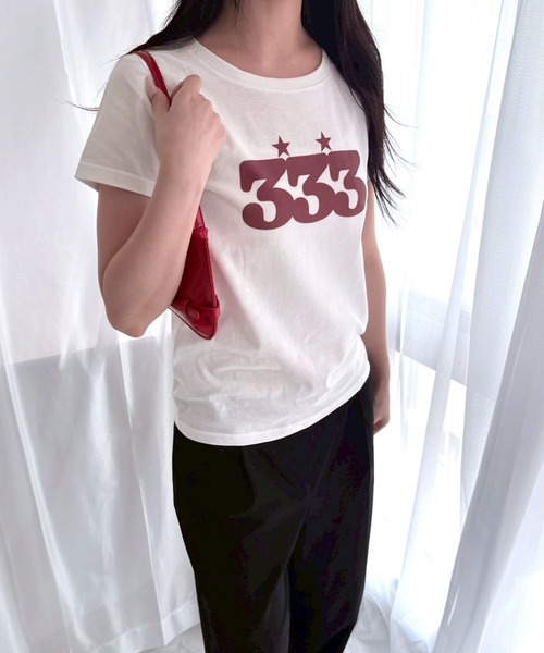 fiere（フィエール）の「ビッグナンバープリント半袖Ｔシャツ（Tシャツ/カットソー・レディース・ホワイト・WM）」の6枚目の写真