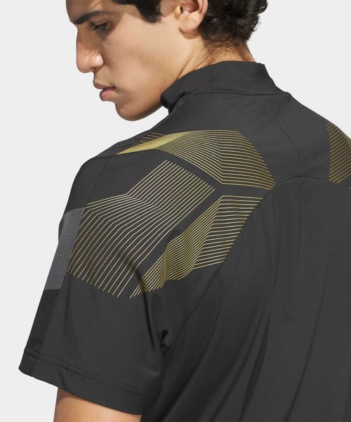 adidas(アディダス)の「コードカオス モックネック 半袖ポロシャツ【adidas Golf/アディダスゴルフ】(ポロシャツ・メンズ・ブラック・SMALL/MEDIUM/LARGE/X-LARGE/XX-LARGE/3XL)」の4枚目の写真