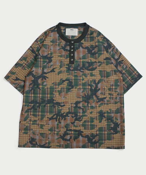 amok(アモク)の「CHECK CAMO HENRY TEE(Tシャツ/カットソー・メンズ・カーキ/ブルー・M/L/S)」の10枚目の写真