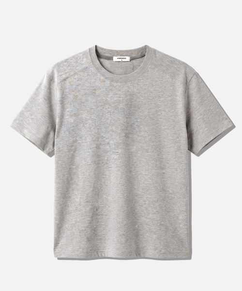 UNDEROFF（アンダーオフ）の「マッスルフィットクロップ切り替え半袖Tシャツメランジ（Tシャツ/カットソー・メンズ・ヘザーグレー・MEDIUM/LARGE/X-LARGE）」の5枚目の写真
