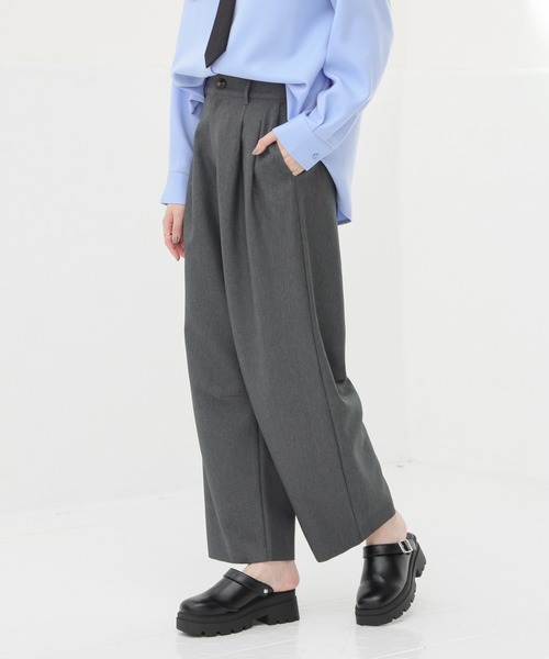 Honeys(ハニーズ)の「カーブパンツ(スラックス・レディース・ヘザーチャコール/ブラウン/ブラック・L/LL/M/S/SS)」の3枚目の写真