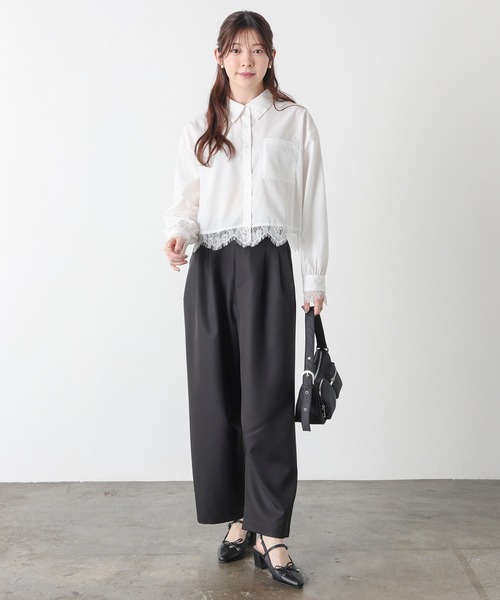 Honeys(ハニーズ)の「カーブパンツ(スラックス・レディース・ヘザーチャコール/ブラウン/ブラック・L/LL/M/S/SS)」の4枚目の写真