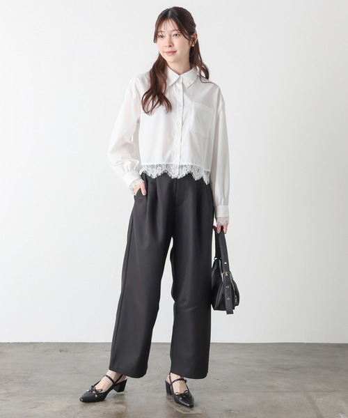 Honeys(ハニーズ)の「カーブパンツ(スラックス・レディース・ヘザーチャコール/ブラウン/ブラック・L/LL/M/S/SS)」の5枚目の写真