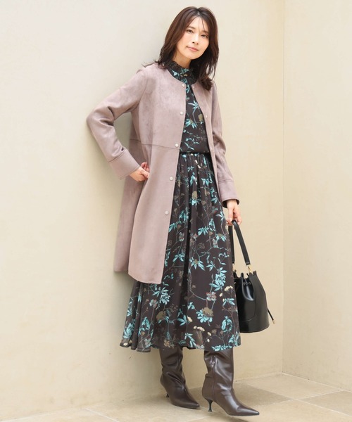 MK MICHEL KLEIN（エムケーミッシェルクラン）の「[洗える]水彩花柄シフォンブラウス（シャツ/ブラウス・レディース・ダークブラウン/キャメル・38）」の11枚目の写真