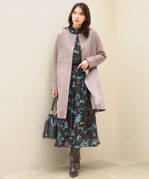 MK MICHEL KLEIN（エムケーミッシェルクラン）の「[洗える]水彩花柄シフォンブラウス（シャツ/ブラウス・レディース・ダークブラウン/キャメル・38）」の12枚目の写真