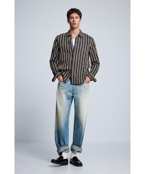 Desigual(デシグアル)の「マルチストライプ オープンカラー 長袖シャツ(シャツ/ブラウス・メンズ・イエロー・S/M/L)」の4枚目の写真