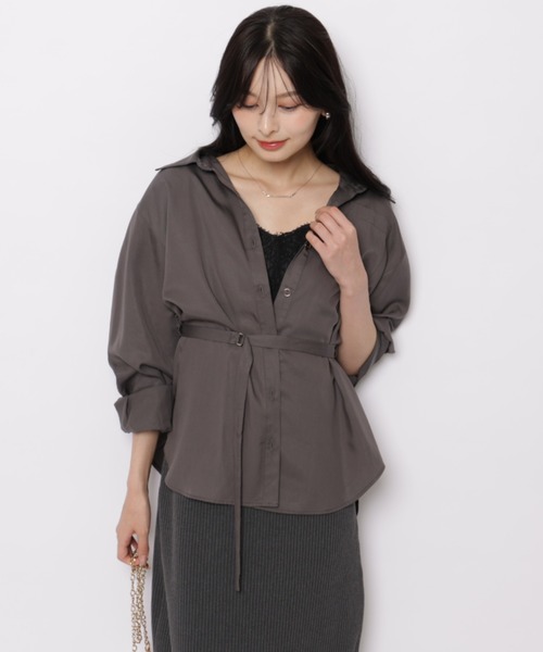 Apuweiser-riche(アプワイザーリッシェ)の「レーストリムワンピース×シャツset(ワンピース・レディース・チャコールグレー・1/2)」の18枚目の写真