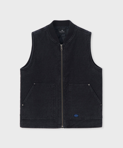 Dickies（ディッキーズ）の「Dickies(R) × PS Paul Smith 刺し子ブラックデニム ワークベスト / 262251 DC003B（その他アウター・メンズ・ブラック・LARGE/MEDIUM）」の4枚目の写真