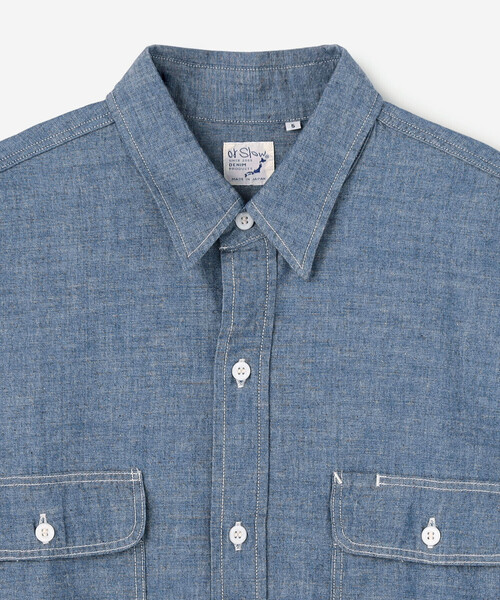 orSlow(オアスロウ)の「orSlow | シャンブレー フラップポケットワークシャツ MEN(シャツ/ブラウス・メンズ・ブルー系その他・4/5/3)」の5枚目の写真