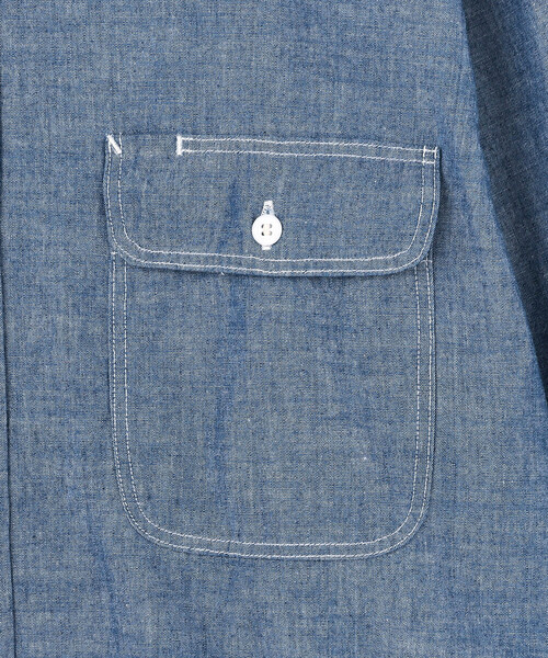 orSlow(オアスロウ)の「orSlow | シャンブレー フラップポケットワークシャツ MEN(シャツ/ブラウス・メンズ・ブルー系その他・4/5/3)」の9枚目の写真