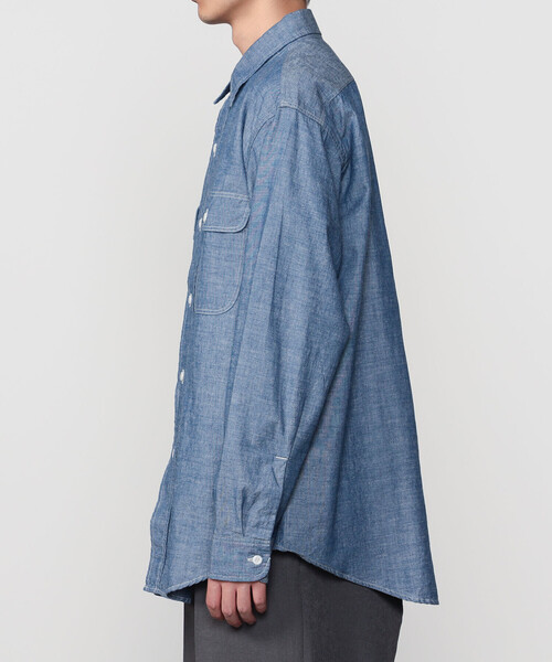 orSlow(オアスロウ)の「orSlow | シャンブレー フラップポケットワークシャツ MEN(シャツ/ブラウス・メンズ・ブルー系その他・4/5/3)」の12枚目の写真