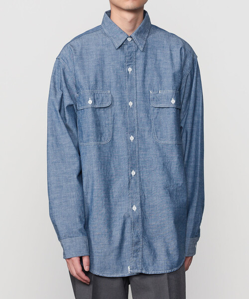 orSlow(オアスロウ)の「orSlow | シャンブレー フラップポケットワークシャツ MEN(シャツ/ブラウス・メンズ・ブルー系その他・4/5/3)」の14枚目の写真