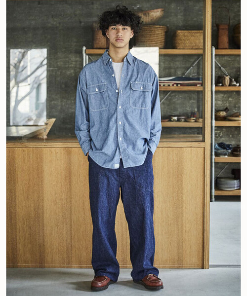 orSlow(オアスロウ)の「orSlow | シャンブレー フラップポケットワークシャツ MEN(シャツ/ブラウス・メンズ・ブルー系その他・4/5/3)」の16枚目の写真