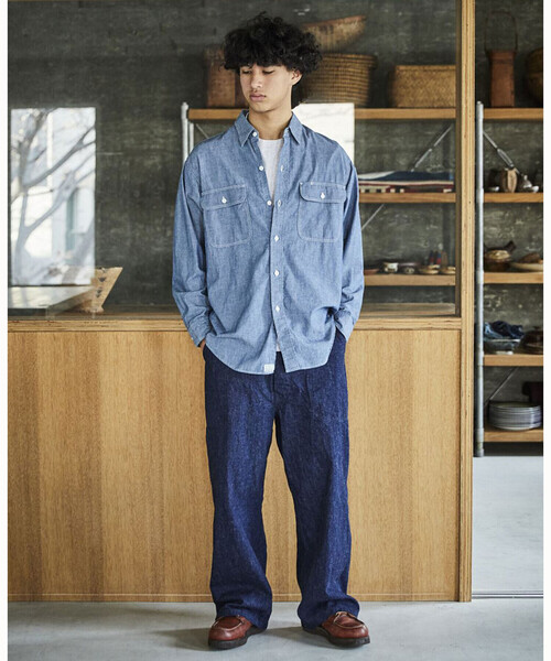 orSlow(オアスロウ)の「orSlow | シャンブレー フラップポケットワークシャツ MEN(シャツ/ブラウス・メンズ・ブルー系その他・4/5/3)」の17枚目の写真